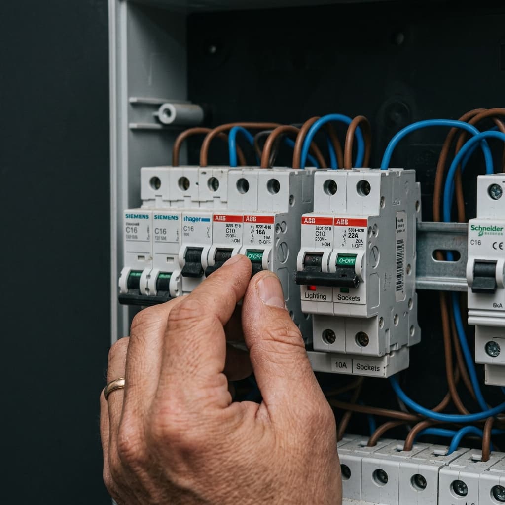 Profesyonel Elektrikçi Panoda Çalışırken